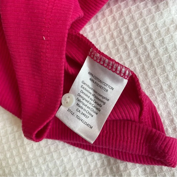 TAG pink thermal  knit long sleeve henley top‎ M - Picture 5 of 6